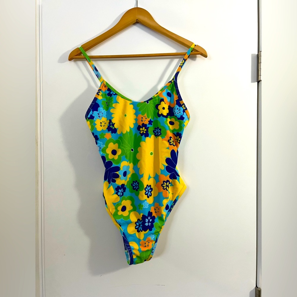Adorable bright floral one piece
